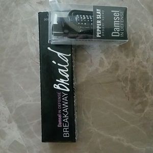 Self defense pepper spray and braided leather breakaway key chain.